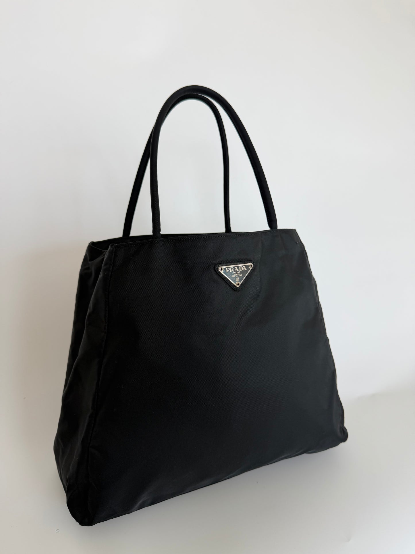 Prada Tessuto Nylon Tote Bag Black Shoulder Handbag