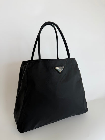 Prada Tessuto Nylon Tote Bag Black Shoulder Handbag
